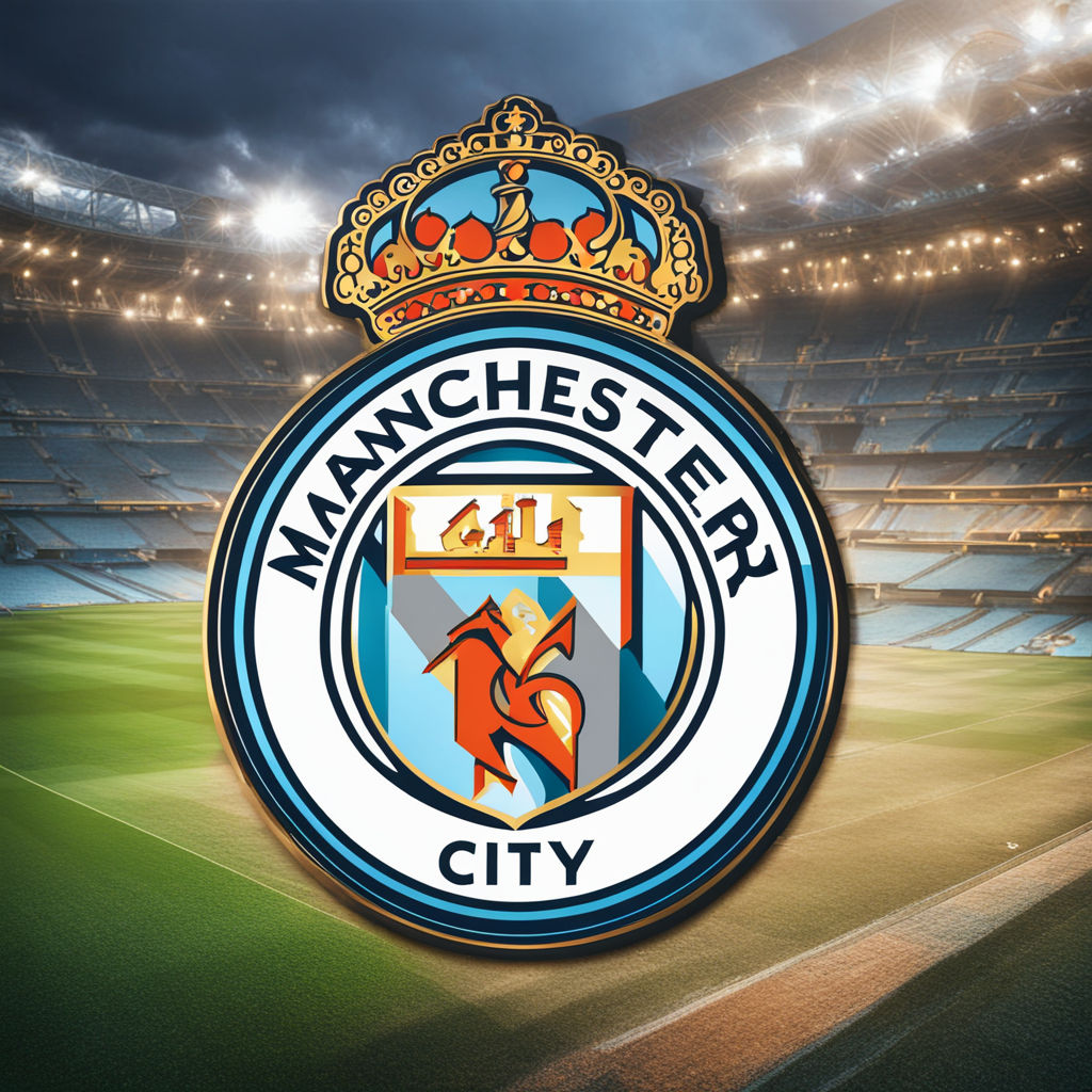Manchester city logo mix with real madrid logo without peopl... by
