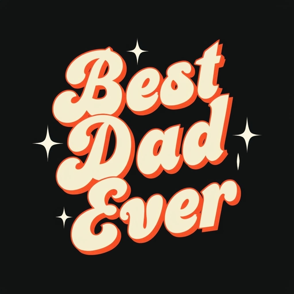 Vintage Best Dad Ever Typography T-Shirt