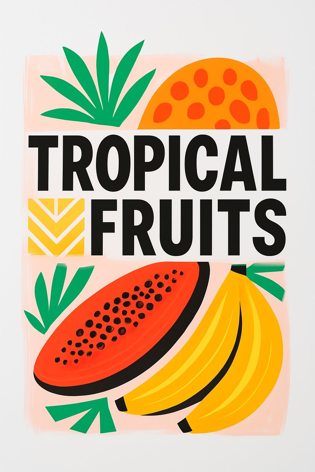 Tropical Fruits Modern Graphic Design Illustration Poster