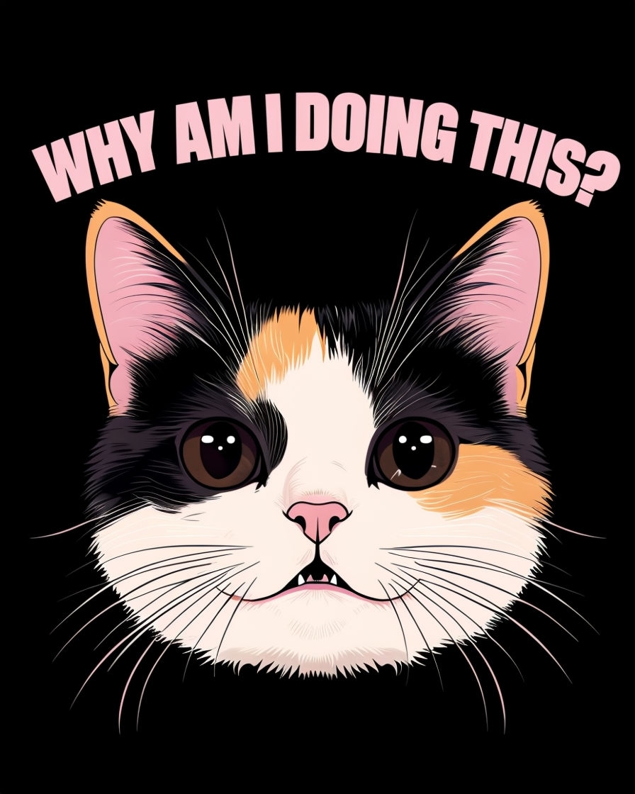 Humorous Calico Cat Face with Text T-shirt