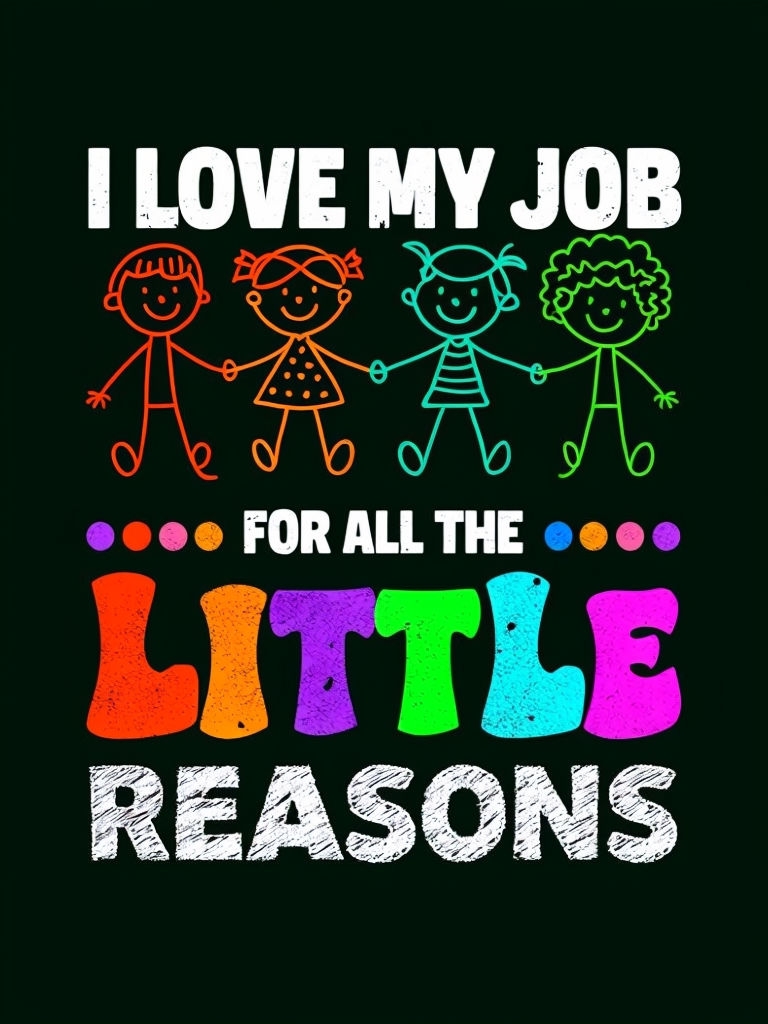 I Love My Job Uplifting Cartoon Design T-shirt