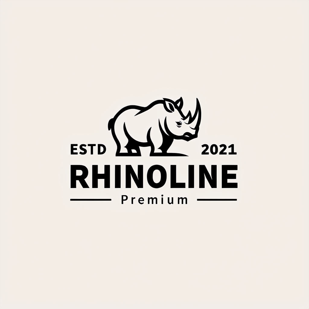 Minimalist Rhinoceros Logo Design with Elegant Text Elements Logo