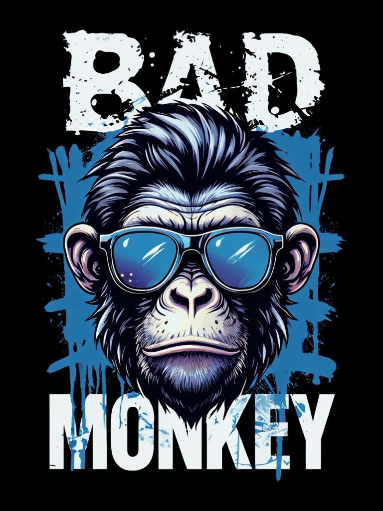 Edgy Bad Monkey Urban Graffiti T-Shirt Design