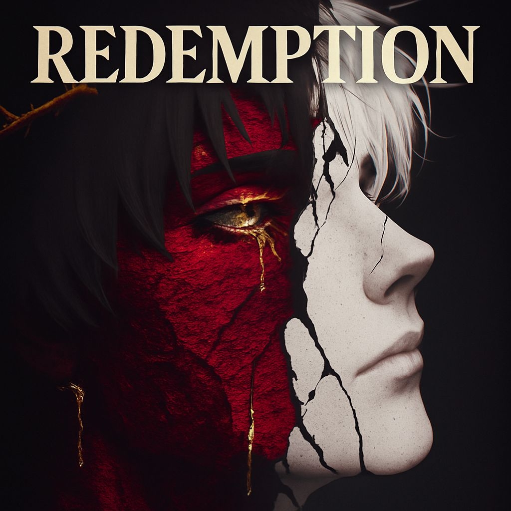 Dramatic Duality of Redemption in Contrast Art for Spotify Album Cover