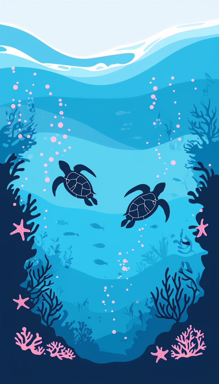 Tranquil Underwater Scene with Sea Turtles Phone Case Cover