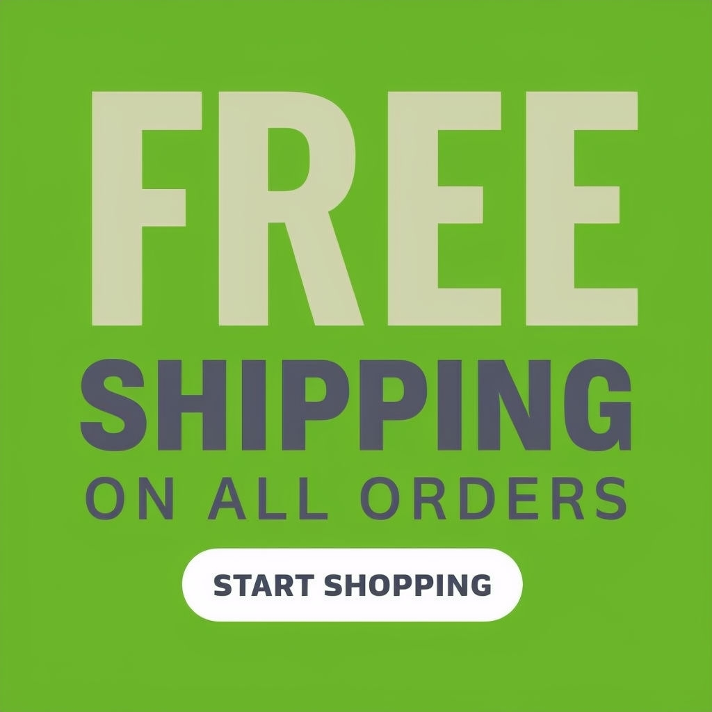 Bold Free Shipping Advertisement on Fresh Lime Green Background Ads