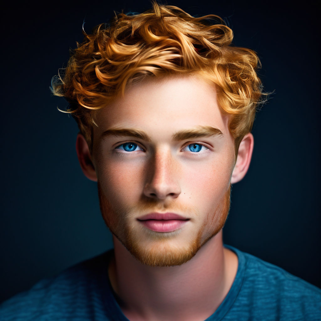 a tall caucasian human male with ginger hair