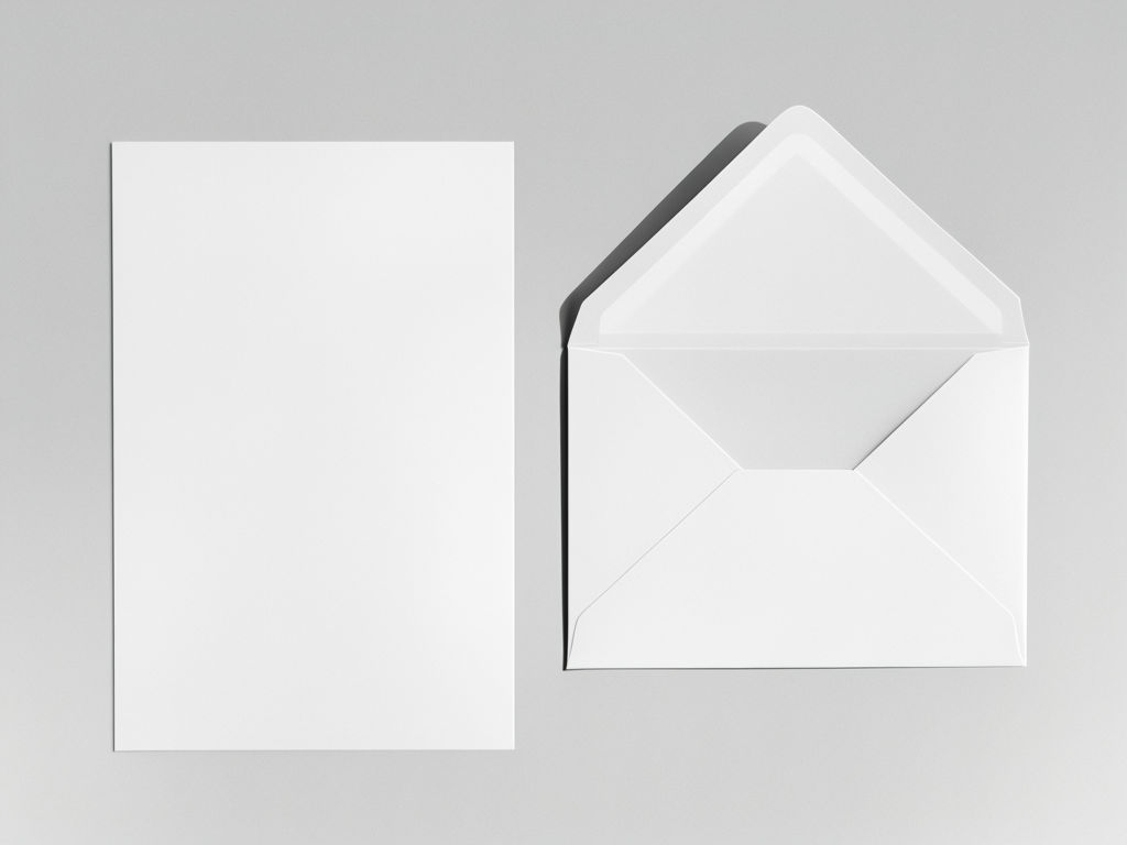 Minimalist White Letterhead and Envelope Mockup