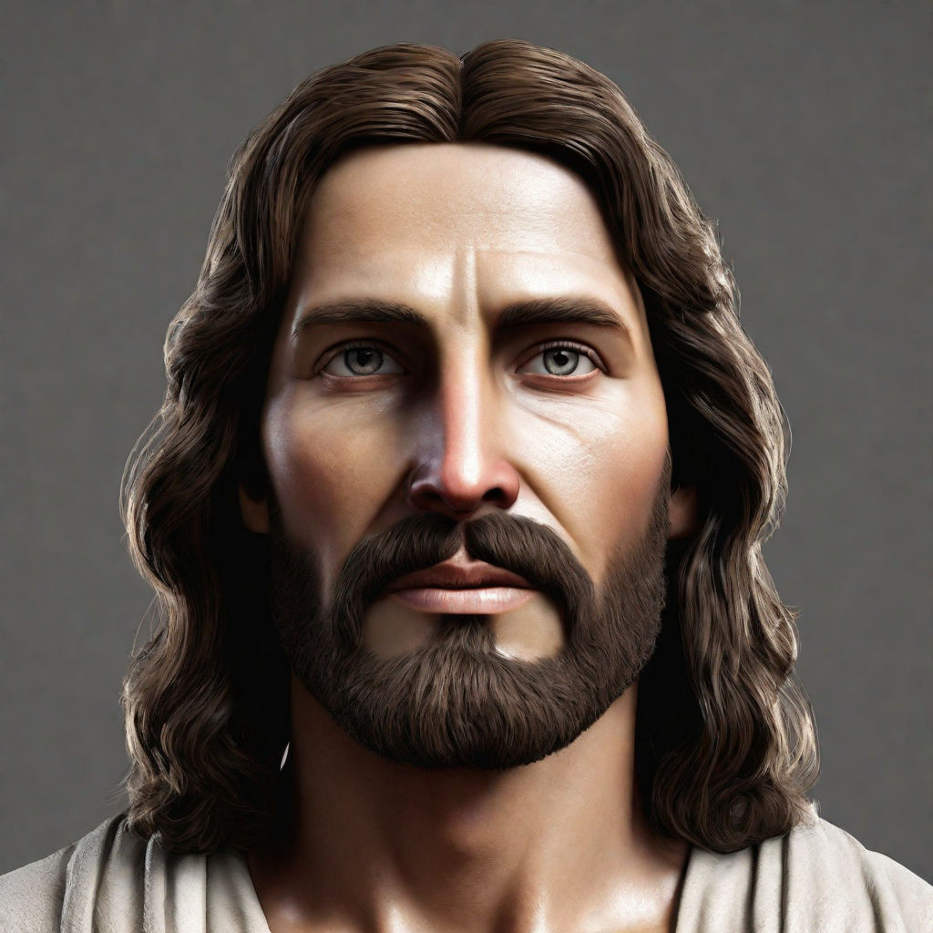 Create a very realistic image of Jesus Christ from the front... by Trix ...