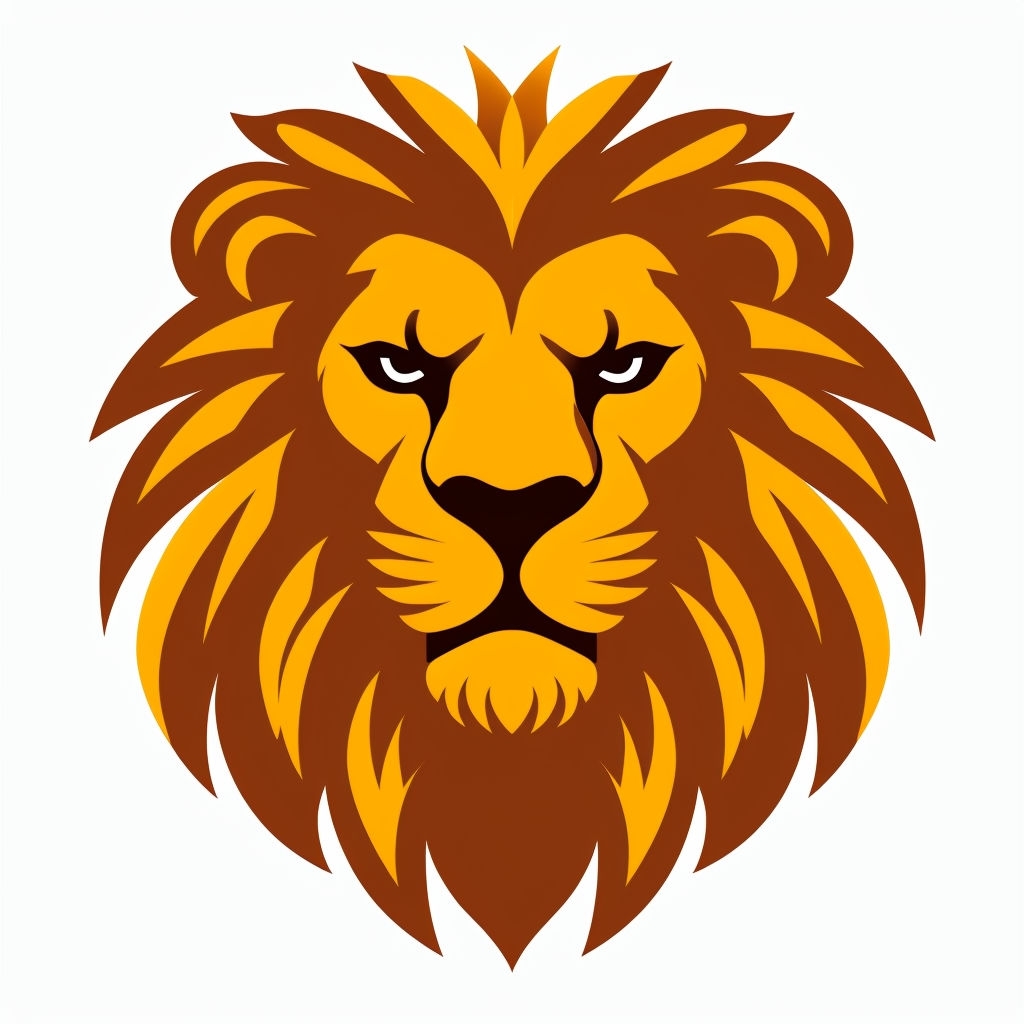 Bold Stylized Lion Face Vector Illustration Sticker