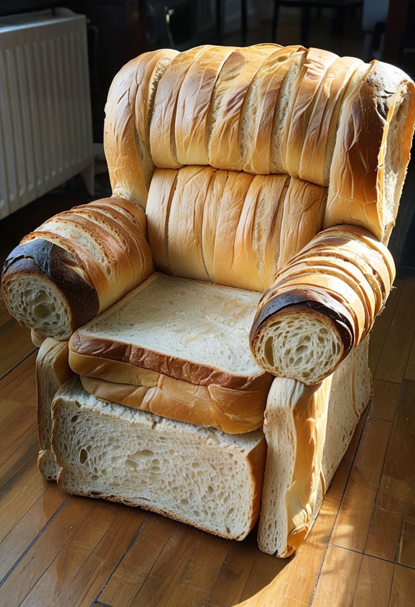 Whimsical Bread Armchair Craftsmanship Art Poster