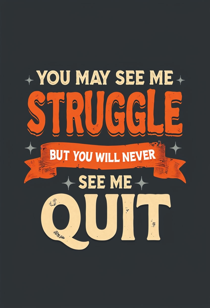 Motivational 'You May See Me Struggle' Quote T-Shirt