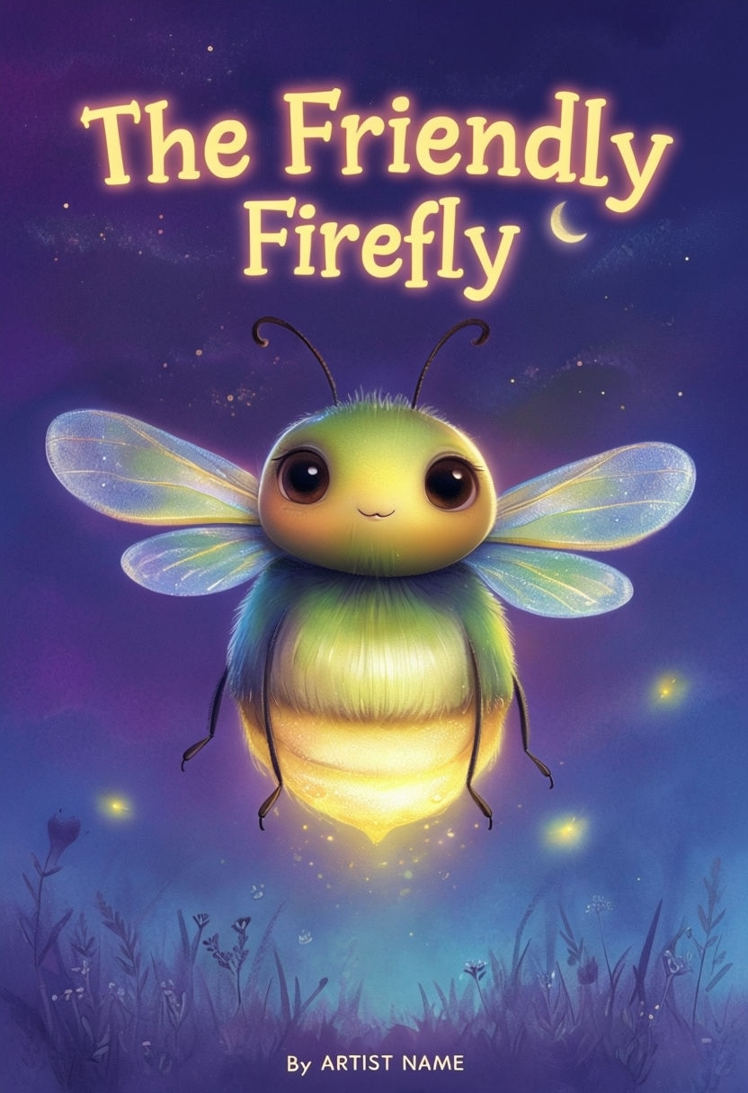 Whimsical Children's Book Cover Featuring The Friendly Firefly EBook Cover
