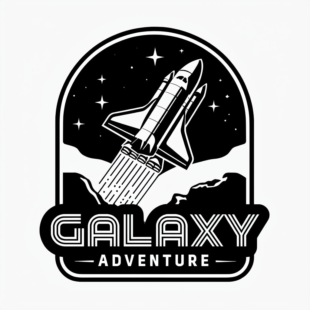 Retro Space Shuttle Galaxy Adventure Logo Design Mug