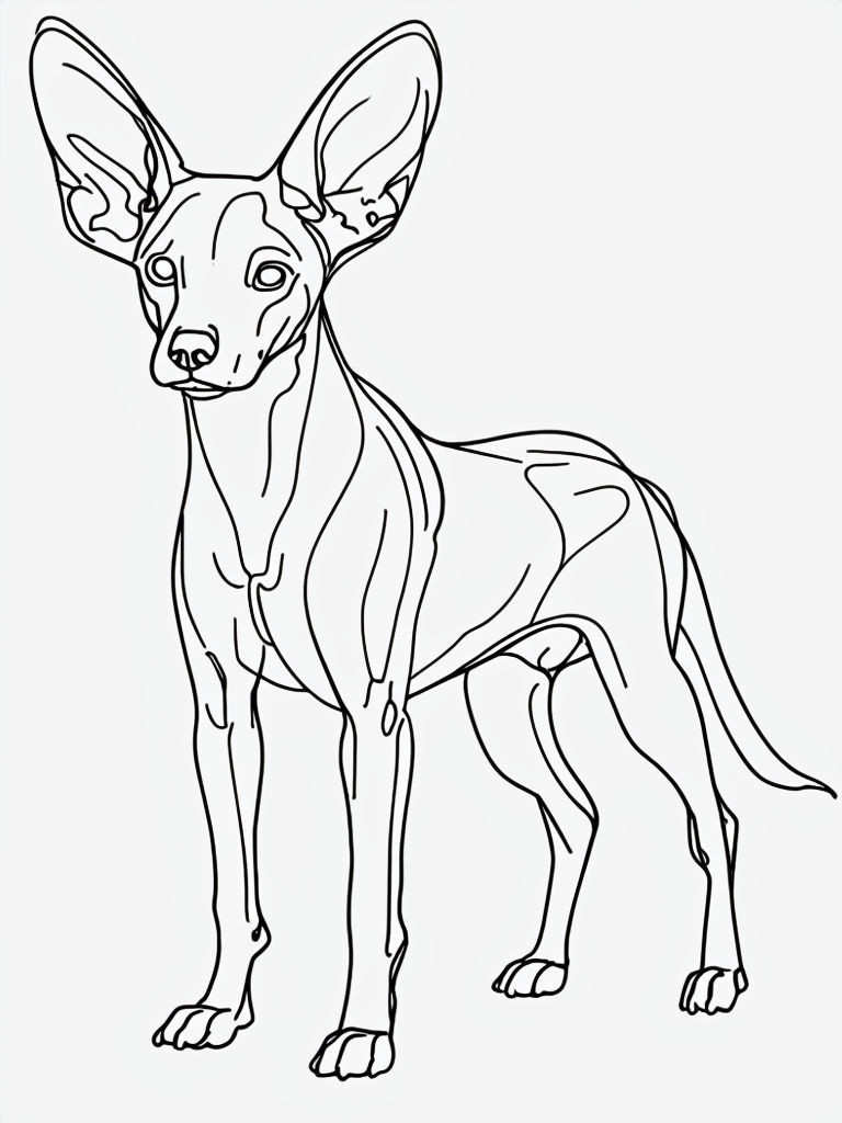 Minimalist Line Drawing of a Dog-Like Creature Coloring Book Page
