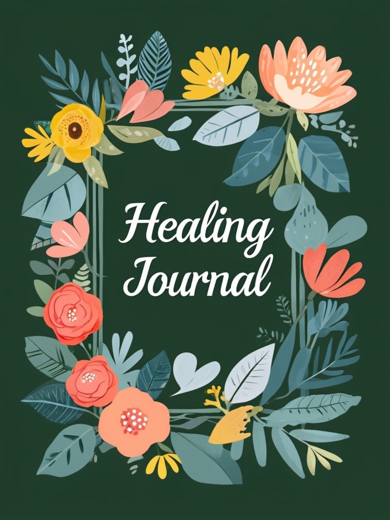 Vibrant Floral Healing Journal Birthday Card Design EBook Cover