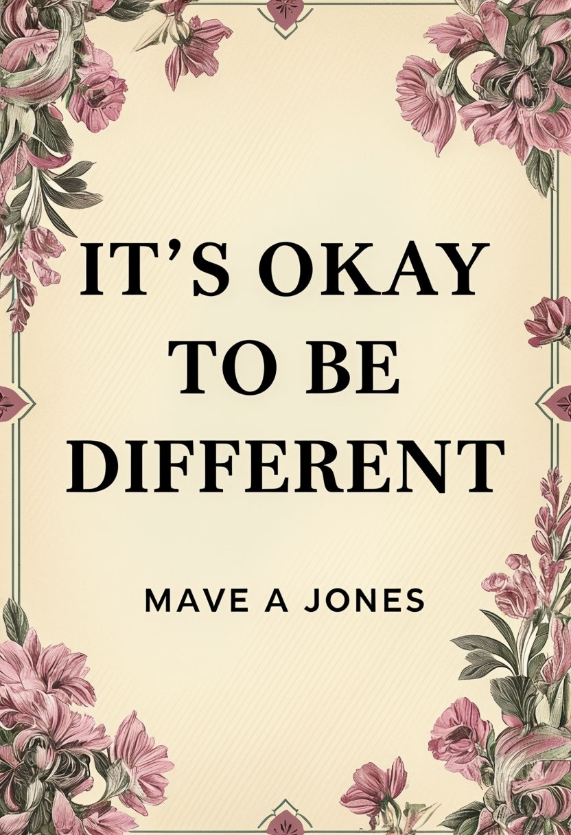 Elegant Vintage Botanical Book Cover Design for It's Okay to Be Different EBook Cover