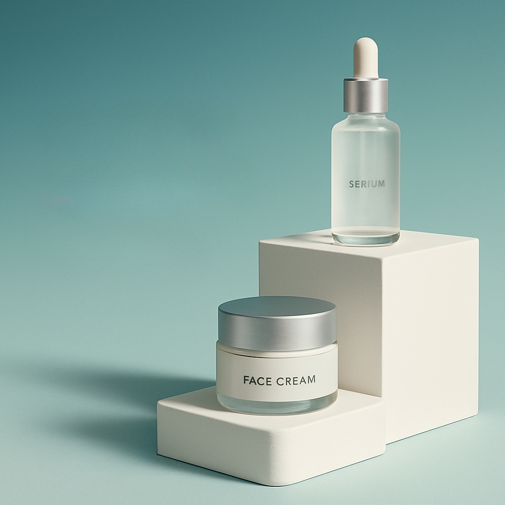 Elegant Minimalist Skincare Products Photography Ads