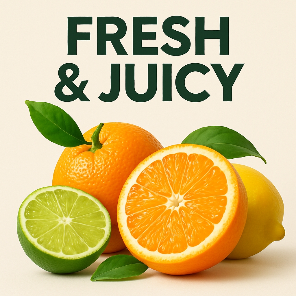 Fresh & Juicy Minimalist Citrus Fruit Advertisement Poster