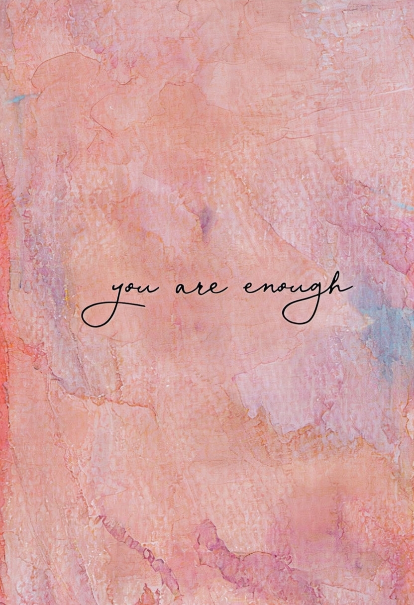You Are Enough Inspirational Abstract Textured Art Poster