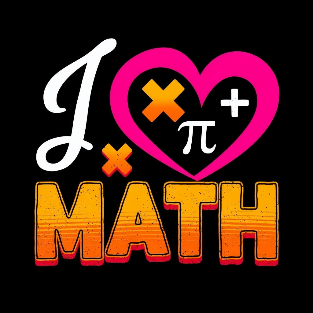 I Heart Math Graphic Design T-Shirt