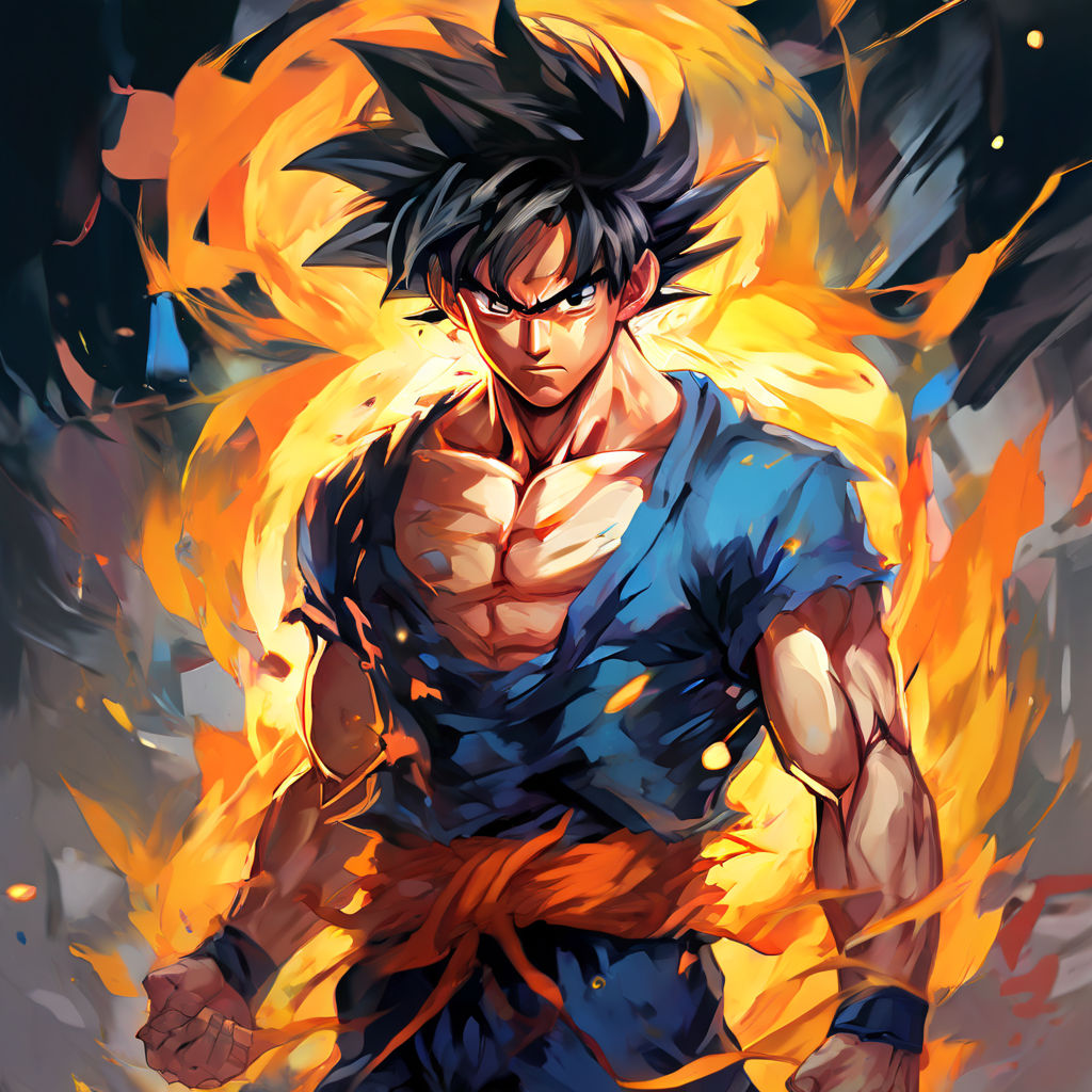 Goku with an 8-pack by T Chigova - Playground