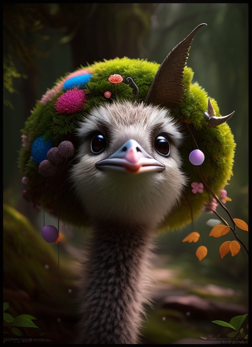 Cute baby ostrich fantasy art by Anna Hälinen - Playground