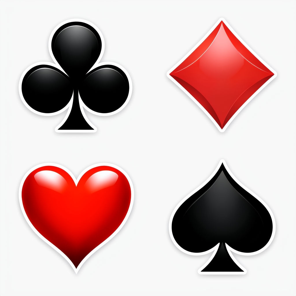 Glossy Playing Card Suits Seamless Pattern Illustration