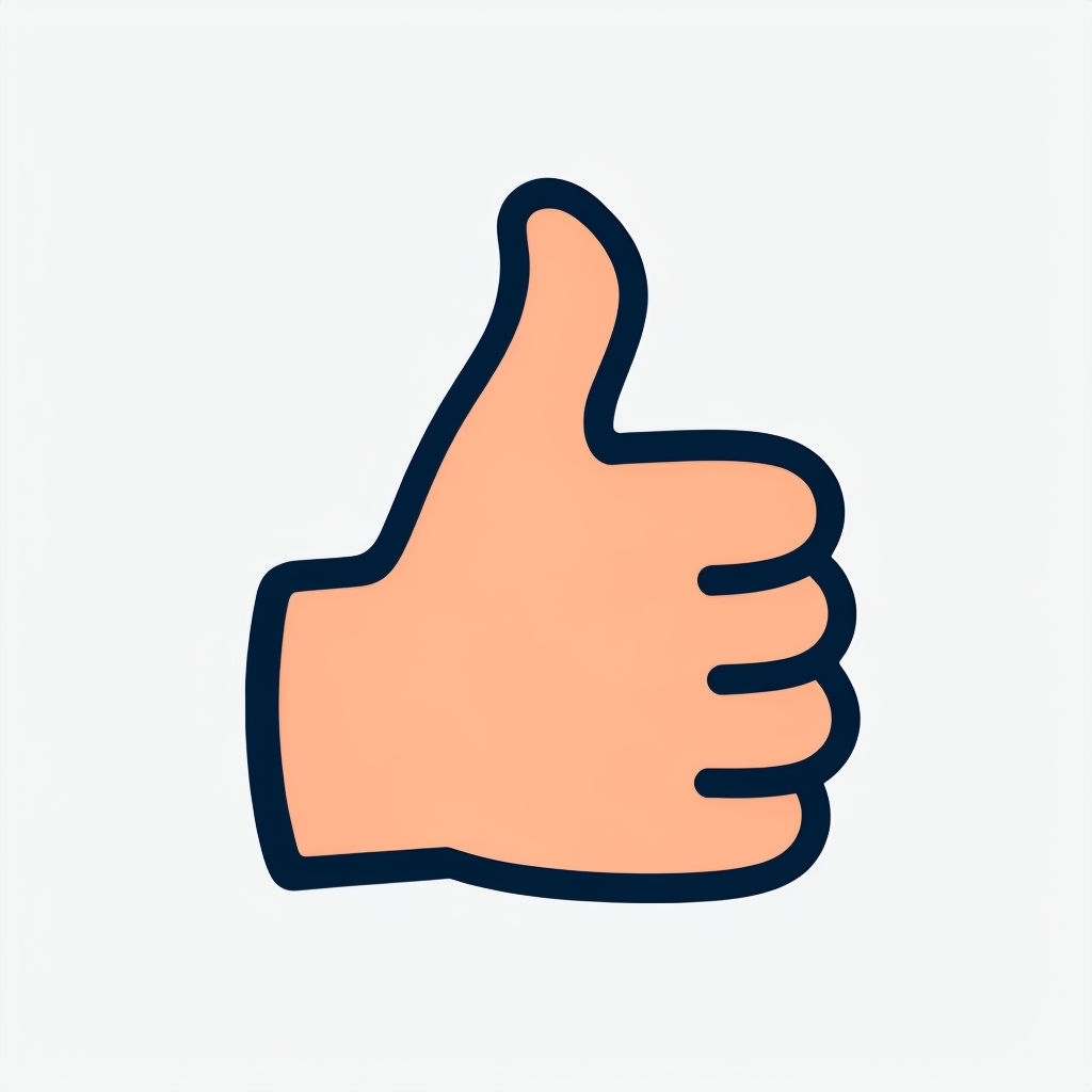 Light Peach Thumbs Up Gesture Cartoon Sticker