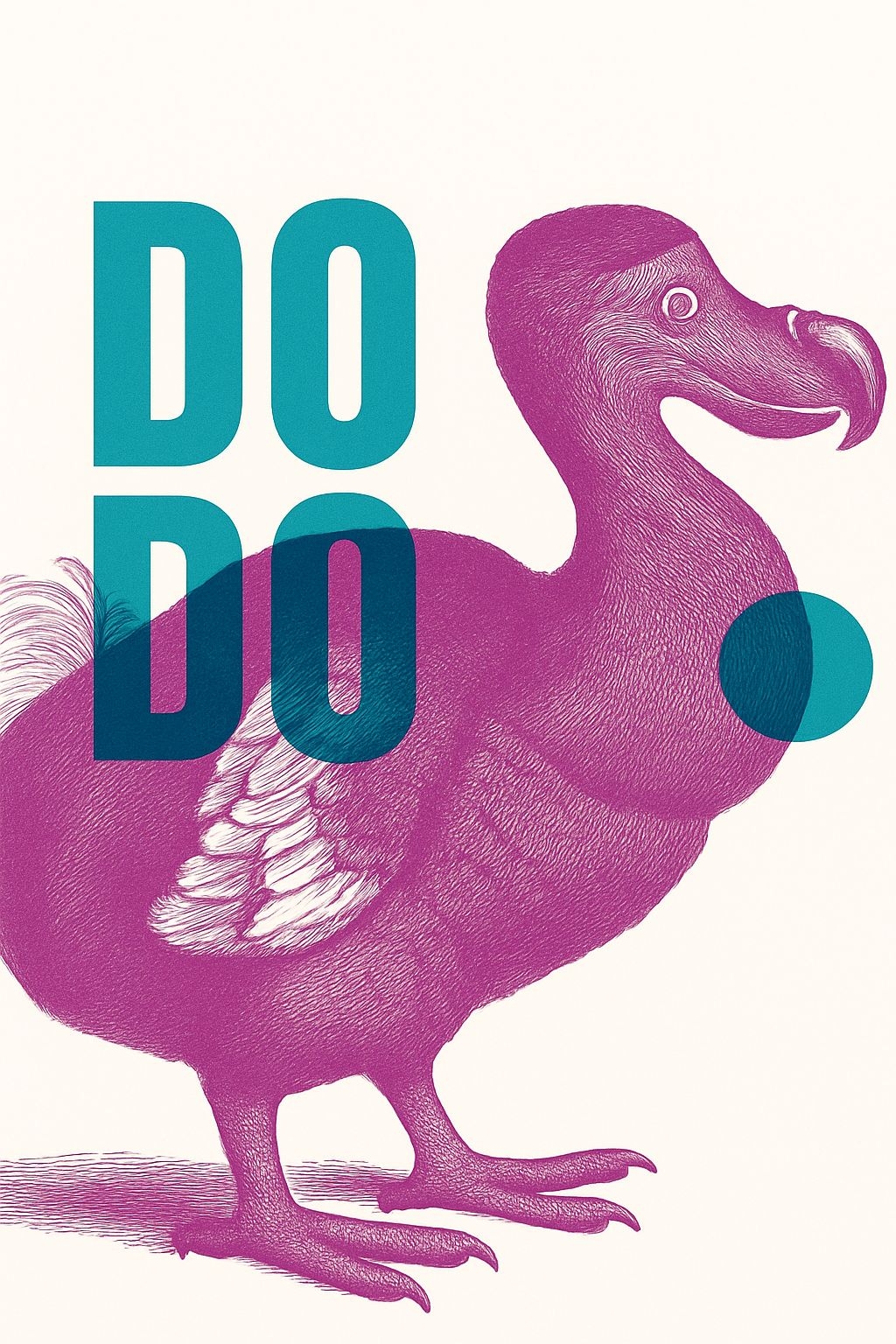 Vibrant Magenta Dodo Bird Graphic T-Shirt Design