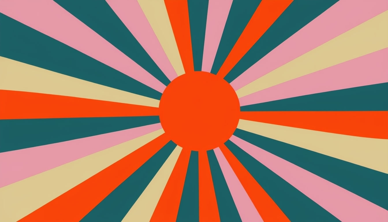 Energetic Pop Art Sunburst Design for Virtual Backgrounds