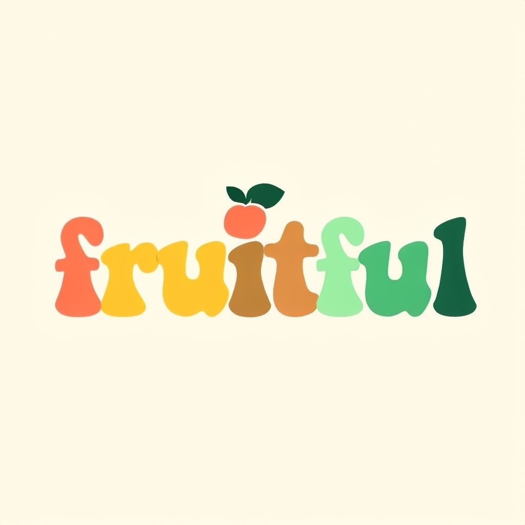 Vibrant Minimalist Fruitful Logo with Playful Colors and Apple Icon Logo