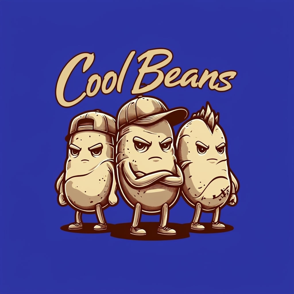 Cool Beans Cartoon Character Illustration T-Shirt