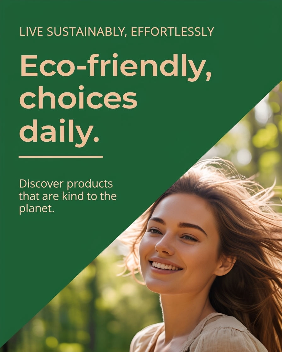 Live Sustainably Effortlessly Eco-Friendly Ad Design
