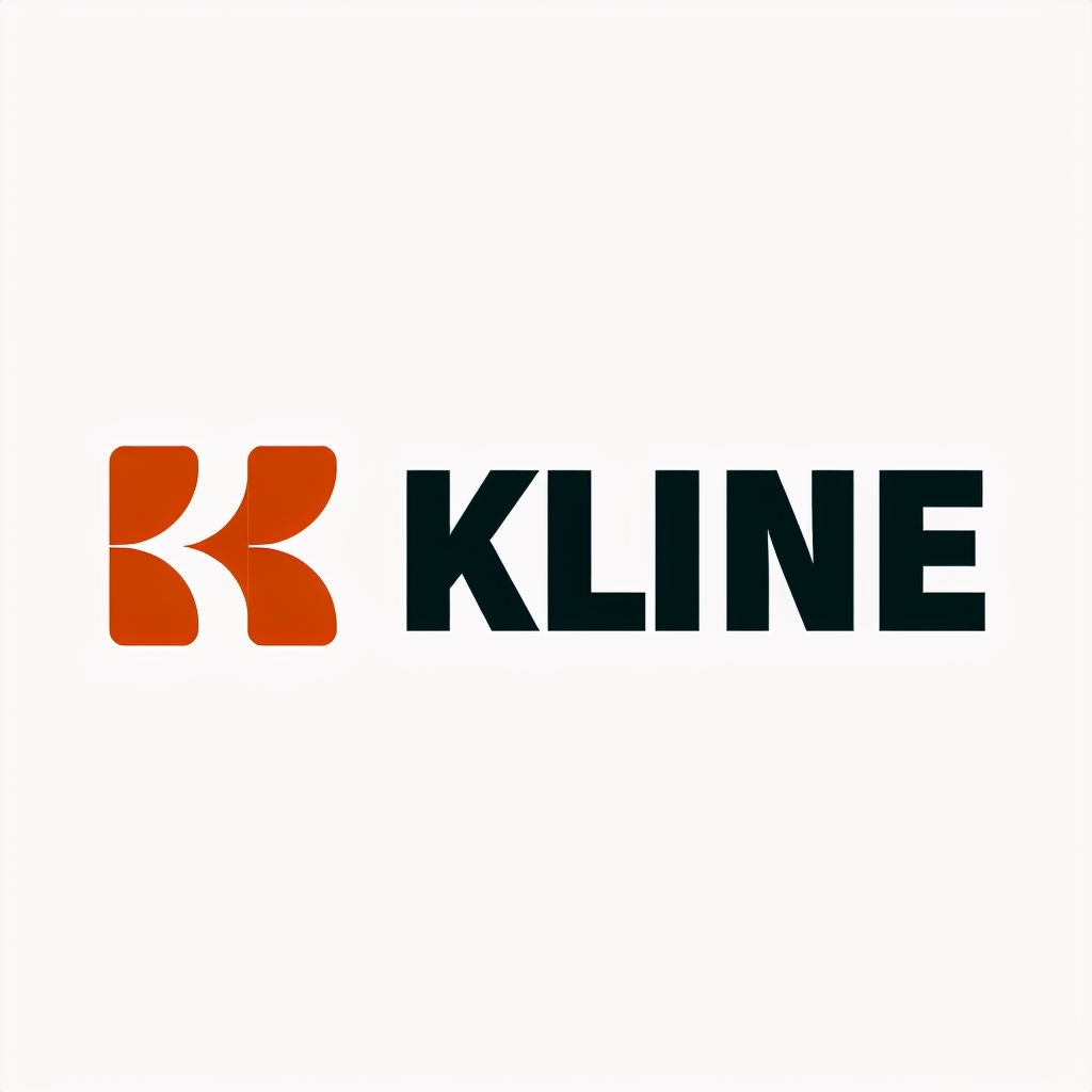 Minimalist Abstract KLINE Logo Design on Beige Background Logo