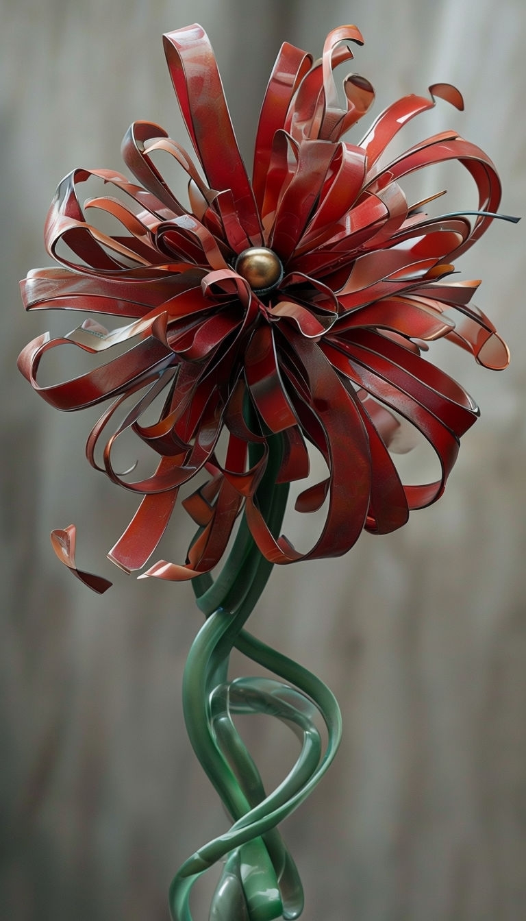 Vibrant Fantastical Floral Sculpture Art Mobile Wallpaper