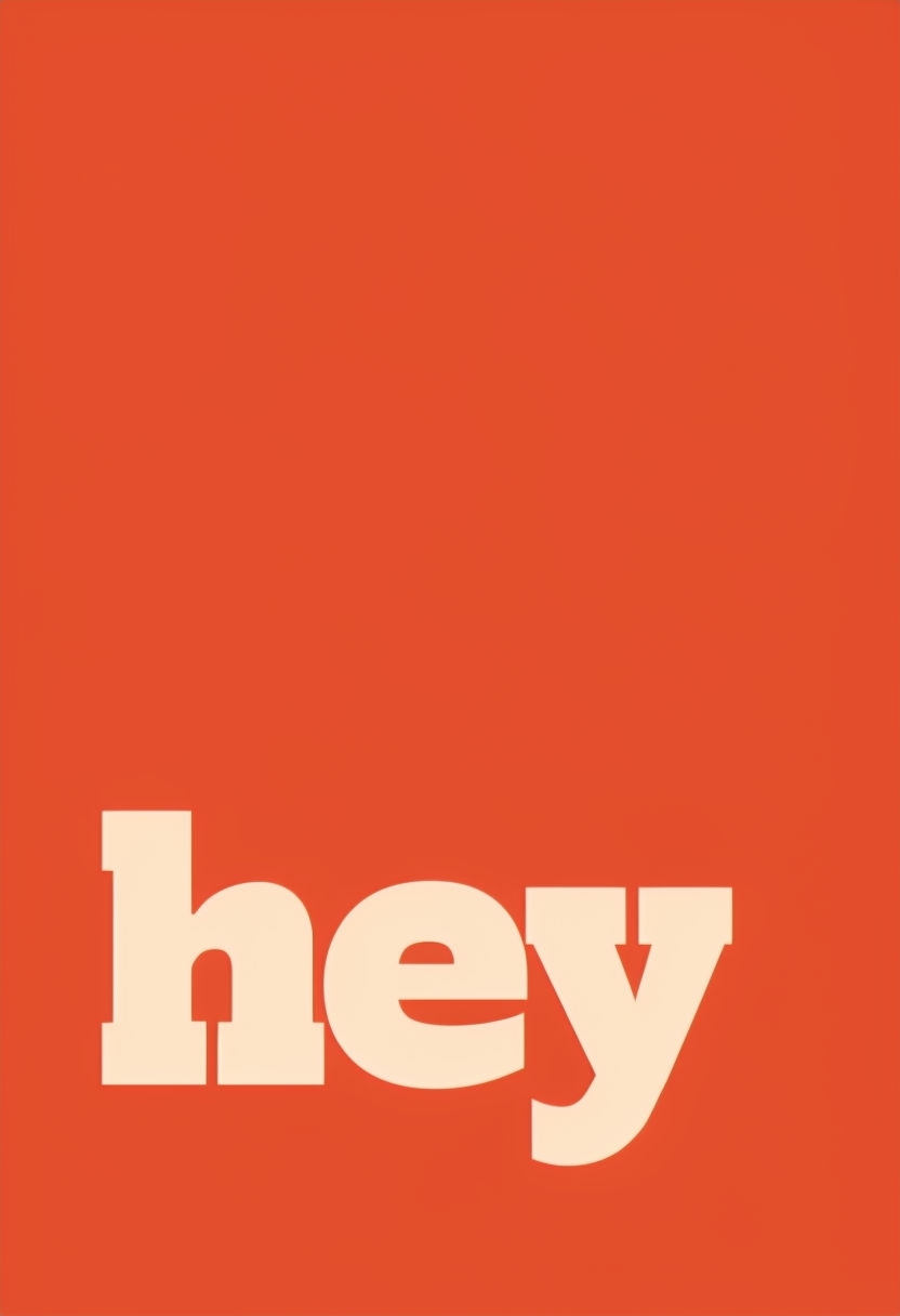 Modern Minimalist 'Hey' Typography Design Poster