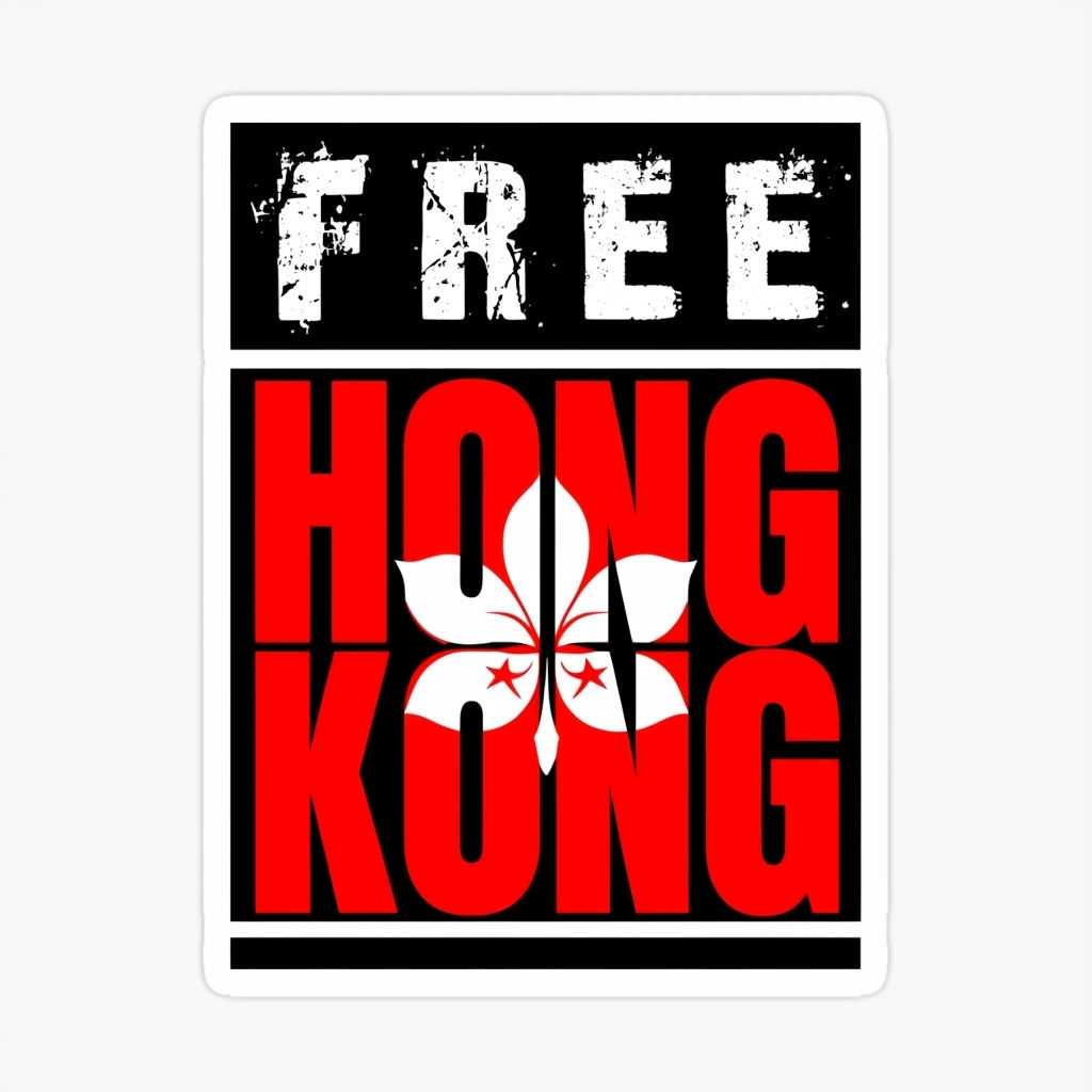 Bold Hong Kong Freedom Advocacy Graphic Design Sticker