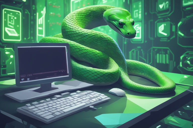 A greenish and kind python with a computer by Elnaril Freelance ...