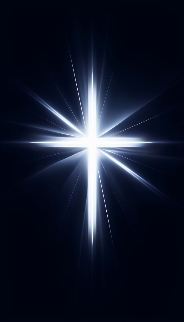 Glowing White Cross Against Dark Blue Background Phone Case Cover