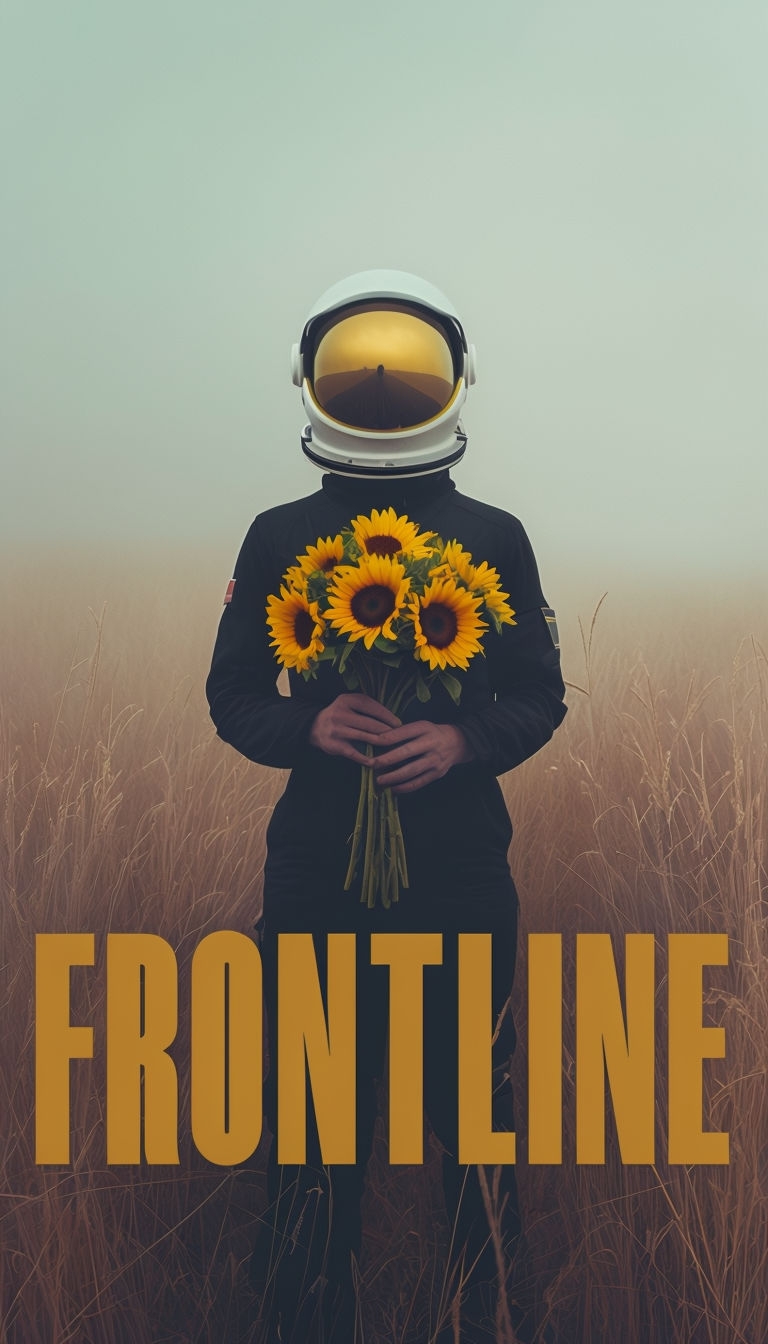 Surreal Astronaut in Wheat Field with Sunflowers Mobile Wallpaper
