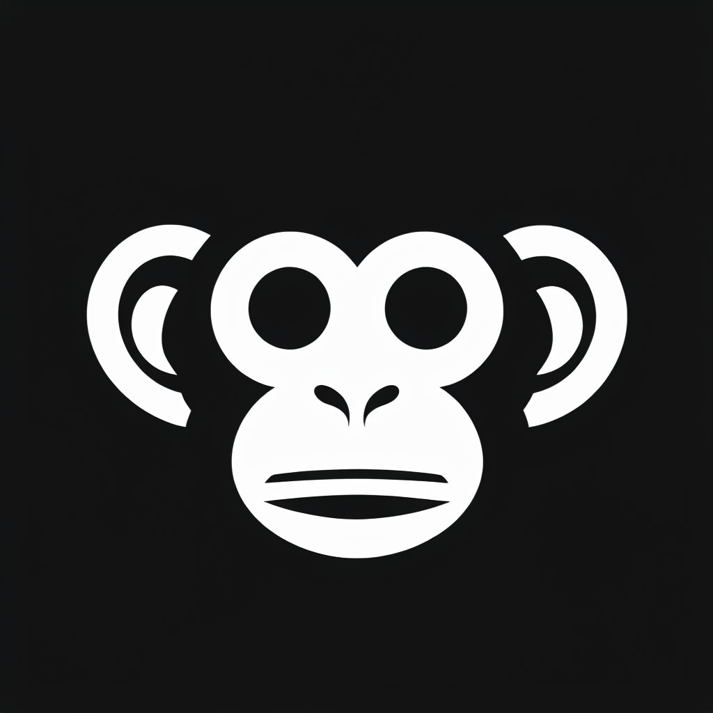 Minimalist White Monkey Face Vector Art T-Shirt