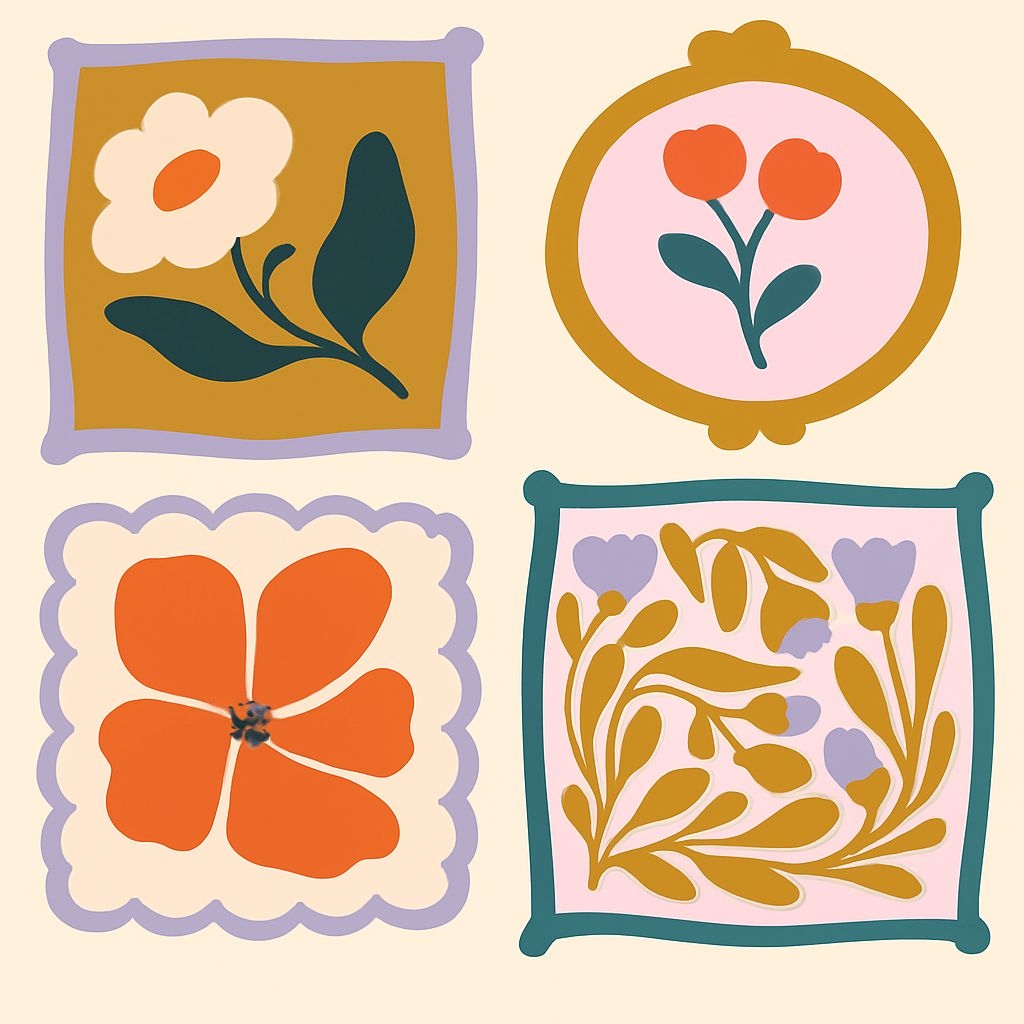 Decorative Quilt Squares in Vibrant Colors Seamless Pattern