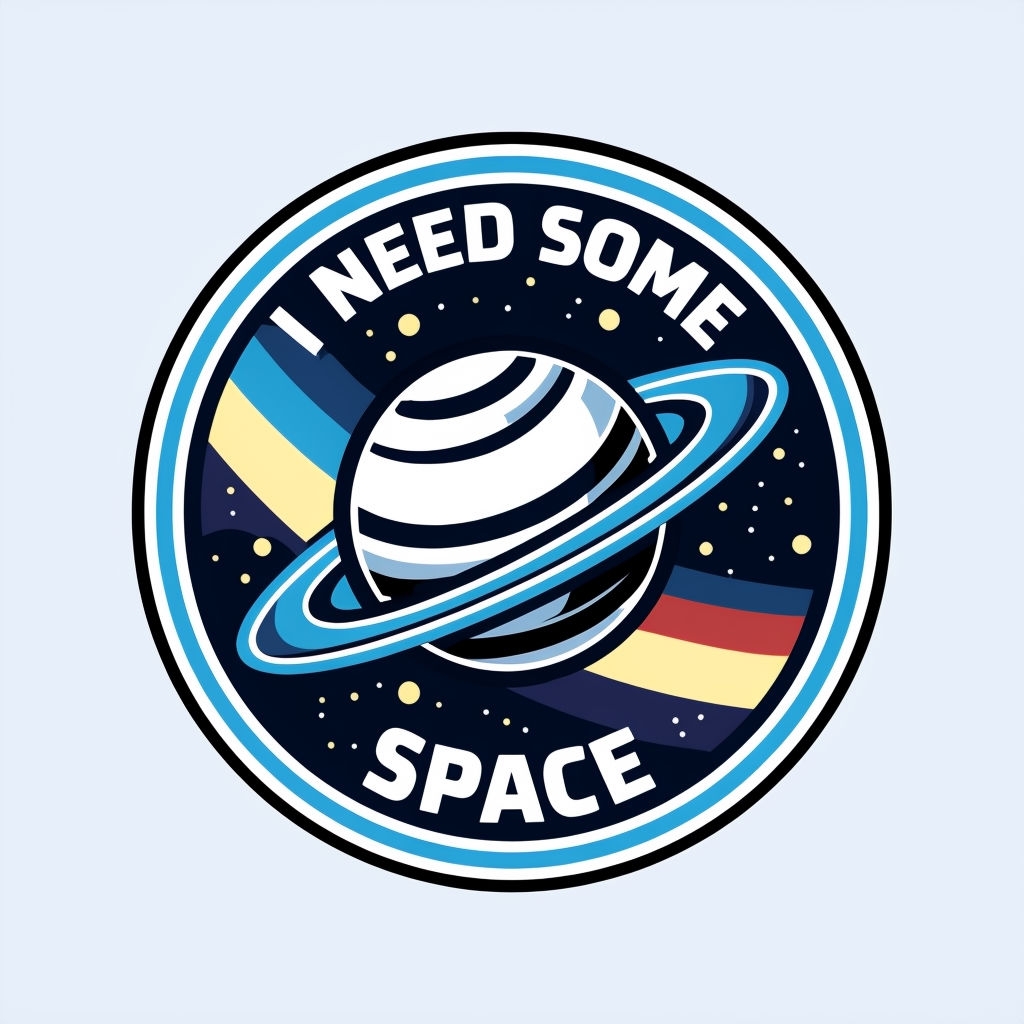 I Need Some Space Retro Planet Logo Design Mug