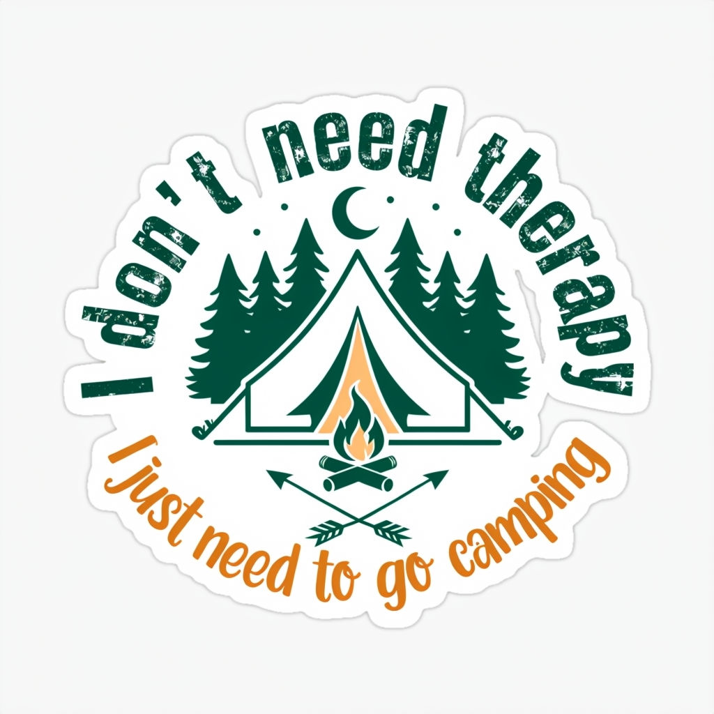 Camping Therapy Sticker 