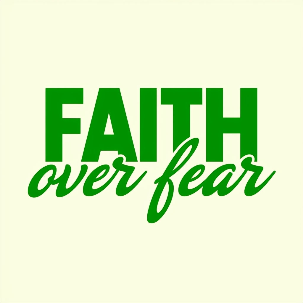 Faith Over Fear Inspirational Quote Wall Art Print for Home Decor Hat