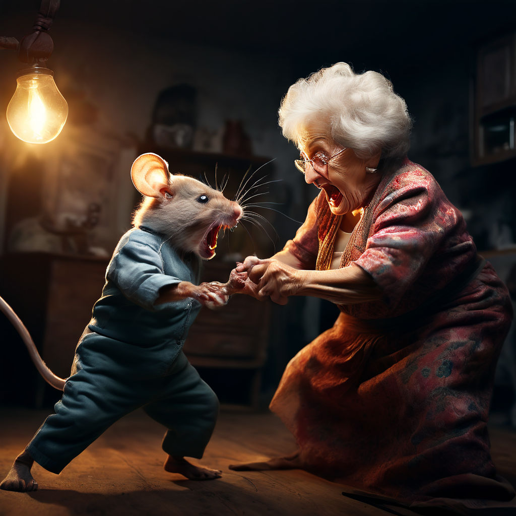 Grandma fight a big mouse by Анастасія Лукаш - Playground