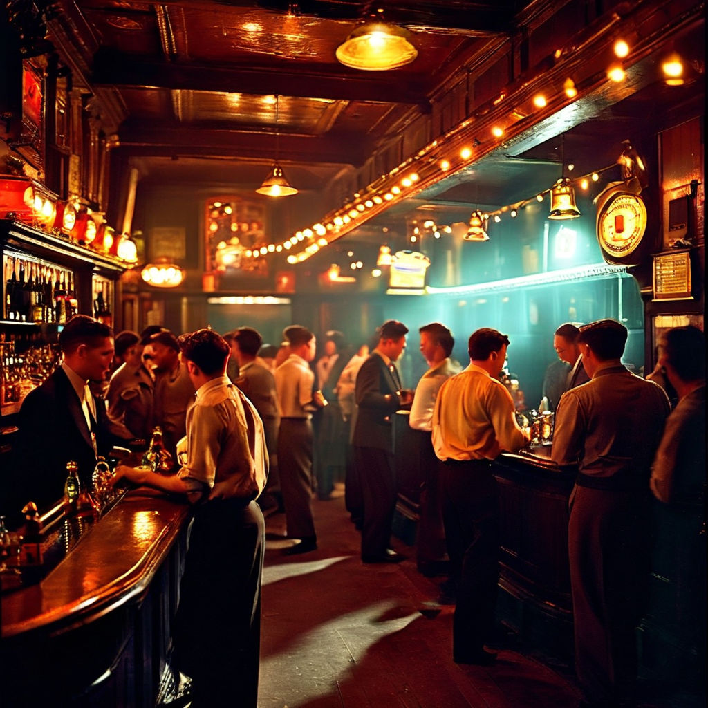 Dance hall Inside a busy local pub in London in 1940. Night.... by Sara ...