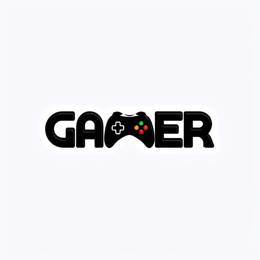 Modern Minimalist Gamer Logo with Stylized Game Controller