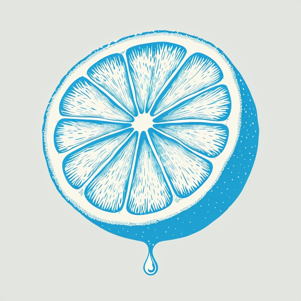Sky Blue Minimalist Lemon Slice Illustration Mug